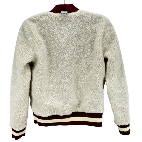 FAHERTY Reversible Surplus Bomber Corduroy Sherpa Jacket Maroon Pockets SZ S - Picture 5 of 12